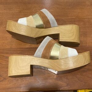 EUC Anthropologie Matiko Spring Summer Multicolor Platform Sandals Size 37